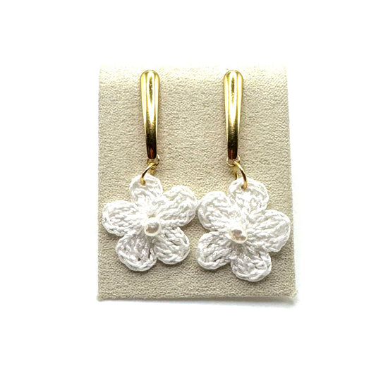 Brincos BRIGITE de Microcroché Branco